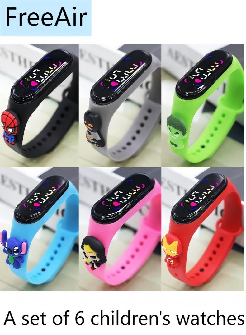 Free Air 6 Pcs Party Favors For Kids Watch, Kids' Water Resistant Silicone Digital Watch, Return Gifts For Birthday Party Kids, Party Favours Bulk Gifts For Kids, Mini Toys Birthday Giveaways, Small Gifts Party Favors - Image 1